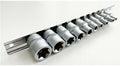 Toolzone 10 Piece 3/8"  1/4" DR Star Bit Sockets on Rail 4mm - 18mm SD077 female