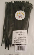 DPJ Pro CABLE TIES BLACK 150mm X 3.6mm PK 100