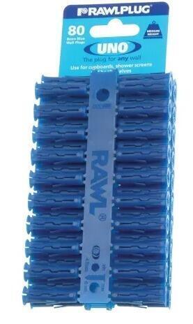 RAWLPLUG UNO BLUE PLUGS PK80 8X32mm