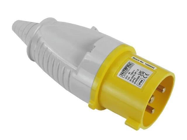 Yellow Plug 32A 110V transformer trailing lead hook up IP44