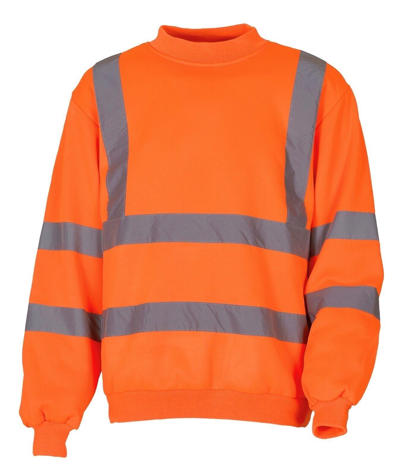 Yoko Hi Vis ORANGE M Sweatshirt Reflective Viz Jumper Sweater HVJ510 MEDIUM