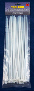 Cable Ties White Tie Wraps Zip Ties 300mm (12") X 4.8mm 40PCS