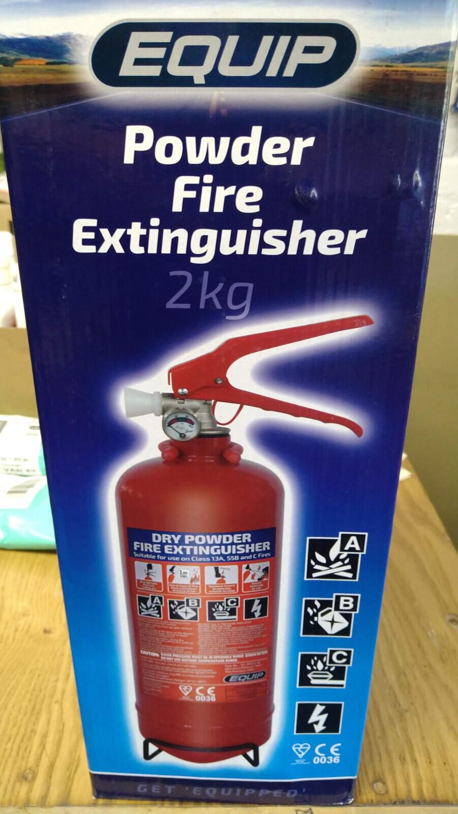 Equip Powder Fire Extinguisher 2kg gauge with bracket