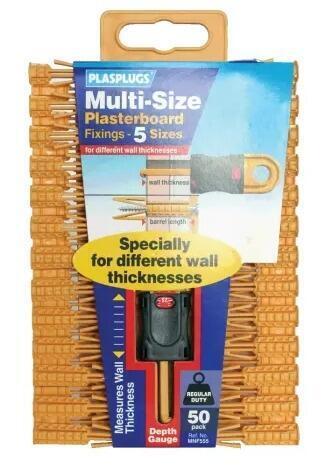 PLASPLUGS Multi-Size Plasterboard Fixings (50)