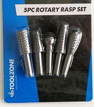 5Pc Rotary Rasp Set 6mm Shank for Drills