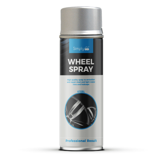 SIMPLY AUTO 500ML STEEL WHEELSPRAY - PETROL AND UV RESISTANT FAST DRYING