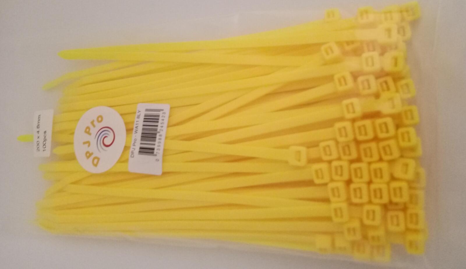 DPJ Pro CABLE TIES YELLOW 200 X 4.8mm PK100