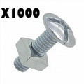 BULK LOT 10 BOXES OF 100, M6 x 20mm  Bolts Mushroom Head Square Nuts 1000