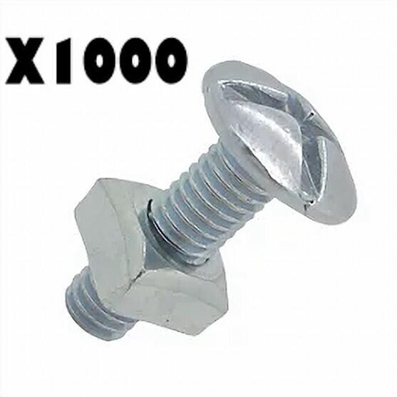 BULK LOT 10 BOXES OF 100, M6 x 20mm  Bolts Mushroom Head Square Nuts 1000