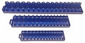 BLUE 3 PIECE SOCKET STAND TRAY RACK STORAGE RAIL HOLDER 1/2" 3/8" 1/4" SOCKETS