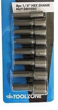 8Pc 1/4" Hex Shank Nut Drivers Sockets 5mm - 11mm