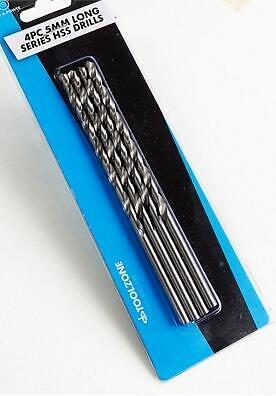 4Pc 5mm Long Series HSS Drills 119mm Long