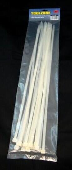 Cable Ties WHITE Tie Wraps Zip Ties 20" / 500 X 7 Mm 15 pieces per pack