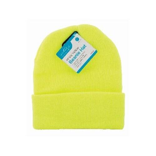 HI VIS YELLOW  Adults Beanie Hat Thermal Ideal Gift