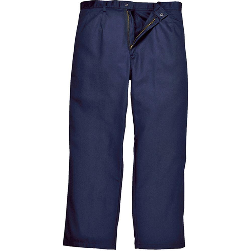 Portwest Bizweld Navy Blue work Trousers Elasticated Flame BIZ3 Waist 32" LEG 31