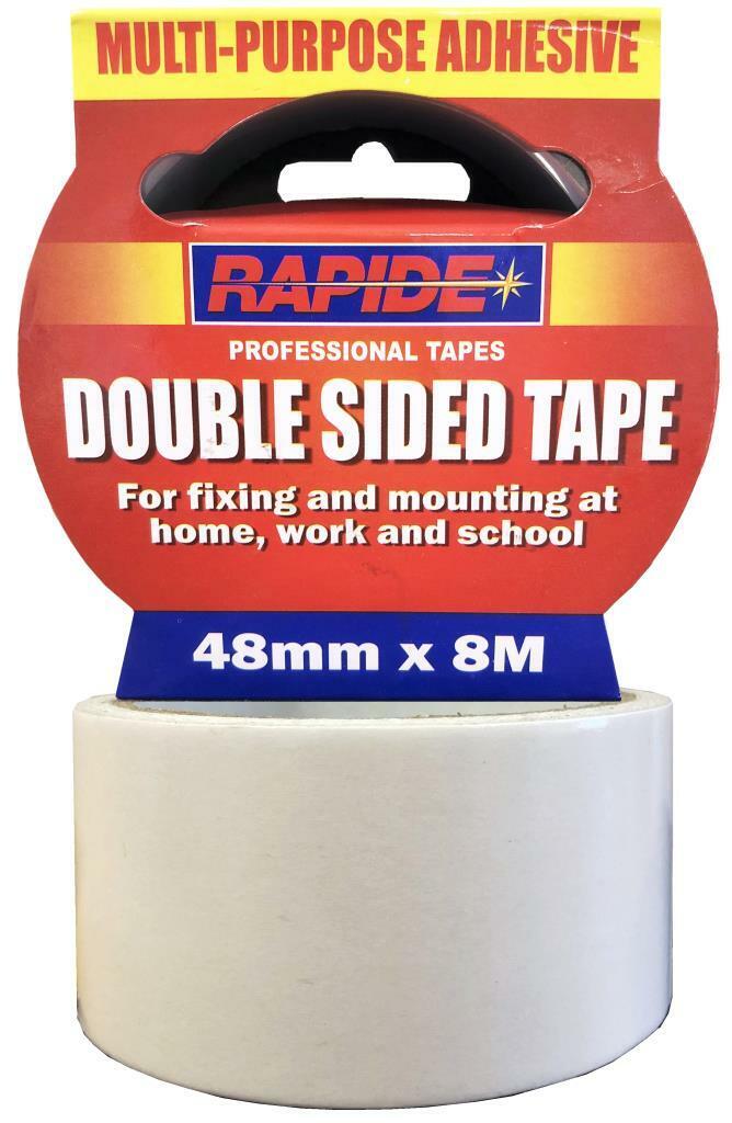Rapide Double Sided Tape 48mm x 8m , Strong Adhesive, Mounting, Craft
