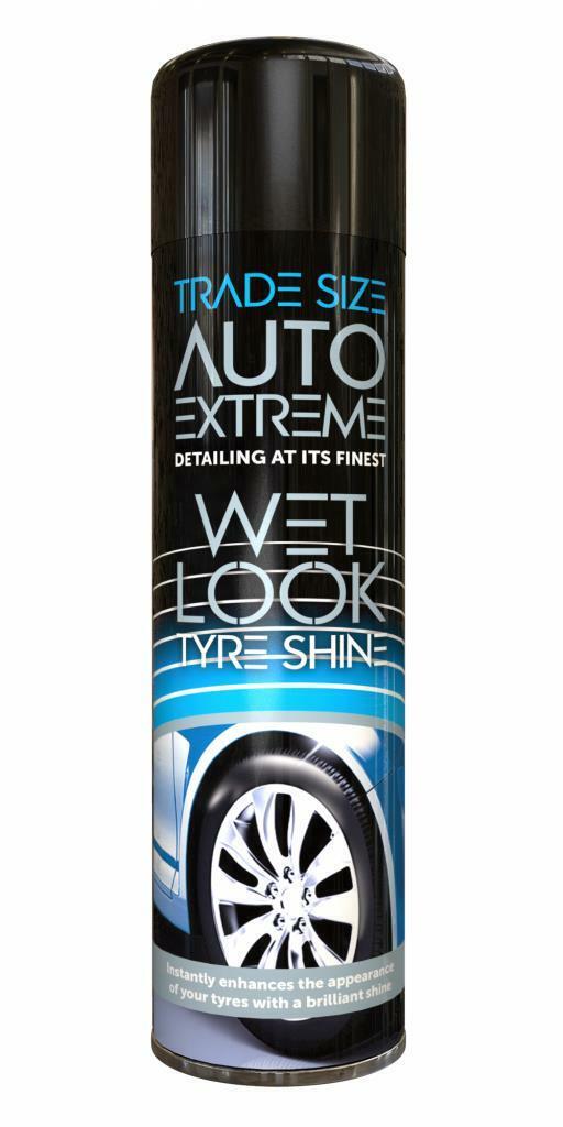 AUTO EXTREME Wet Look Tyre Shine Cleaner Restorer Spray 750 ML AX trade size