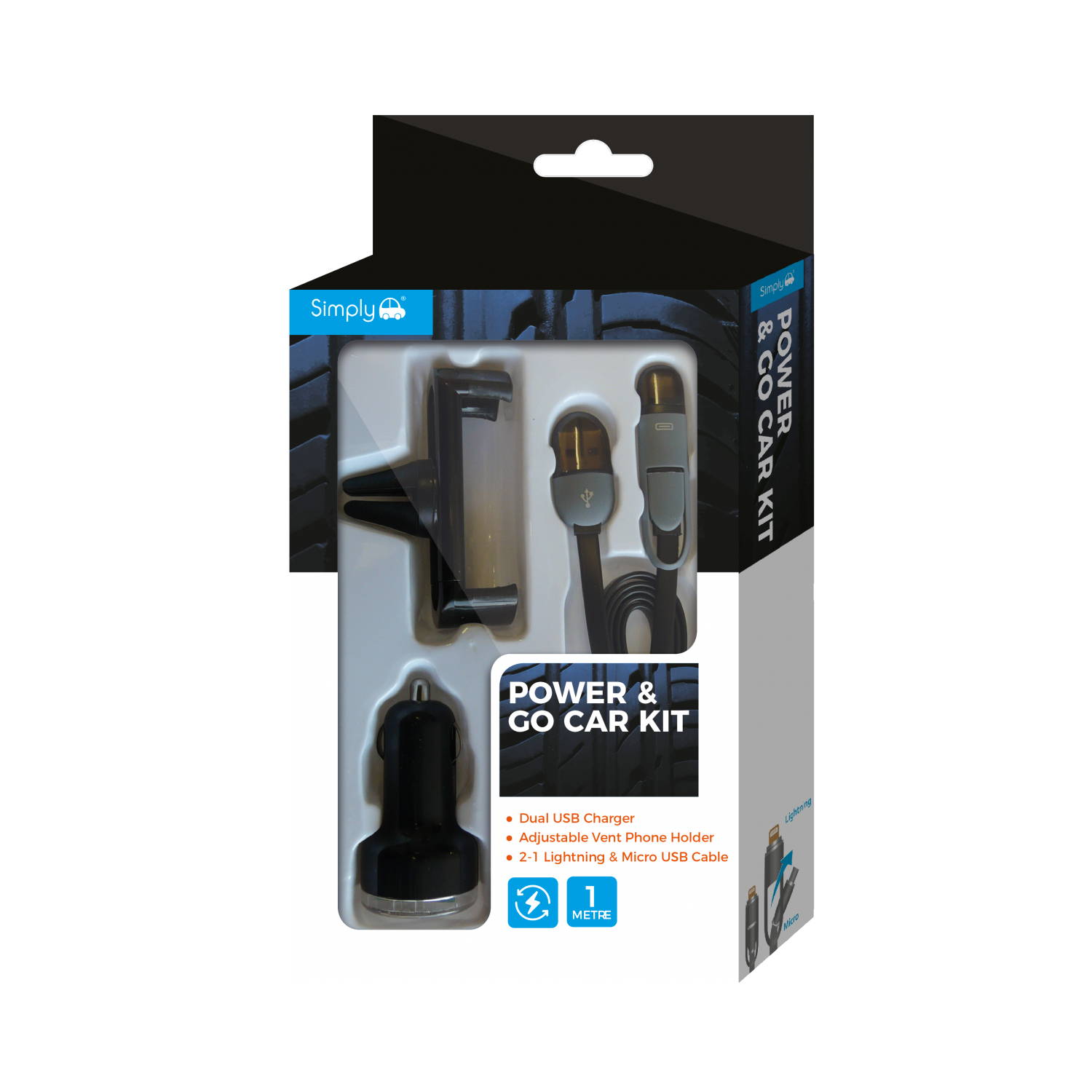 Simply PH007 - Power & Go Mobile Device Charger Kit