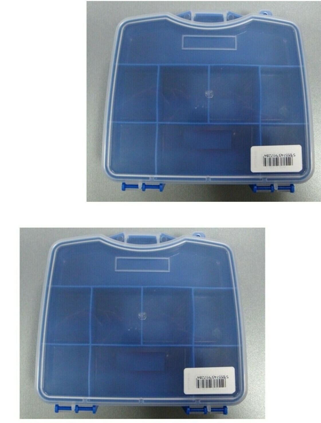 2 X Small Organiser Storage Toolbox 8 Compartment Mini  TB089