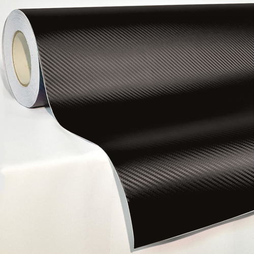 Self Adhesive 3D Black Carbon Fibre Vinyl Wrap Bubble Free Black Complete Kit