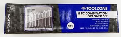 8Pc CRV Jumbo Long Spanners 20-32mm In a TOOL ROLL