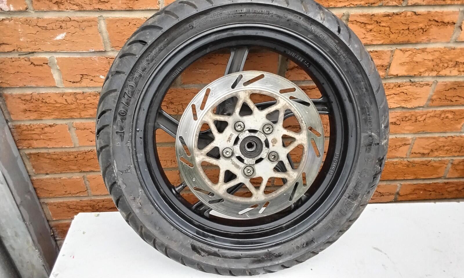 Lexmoto Enigma Front Wheel And Tyre 120 70 14 With Brake Disc