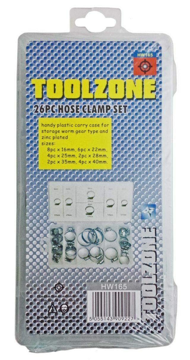 Hose Clamp Set Piece 26 assorted Hose Clamps Jubilee Clips set zinc plated steel
