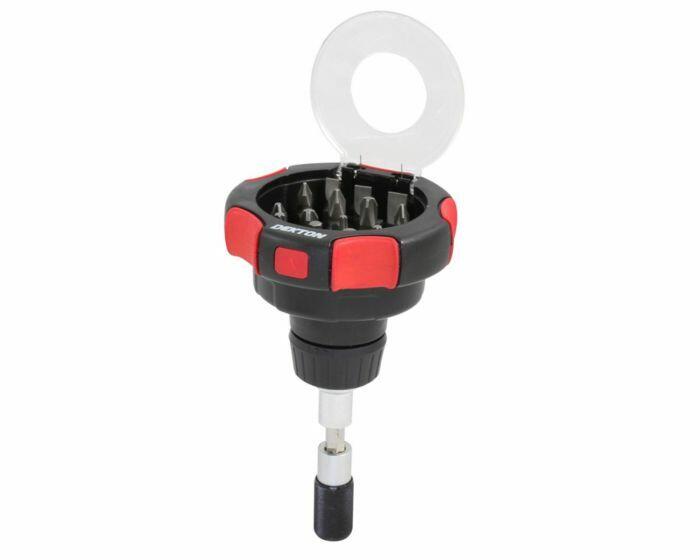 Dekton 16pc Magnetic Palm Screwdriver Bit Set with Integrated Bit Holder Pro DIY