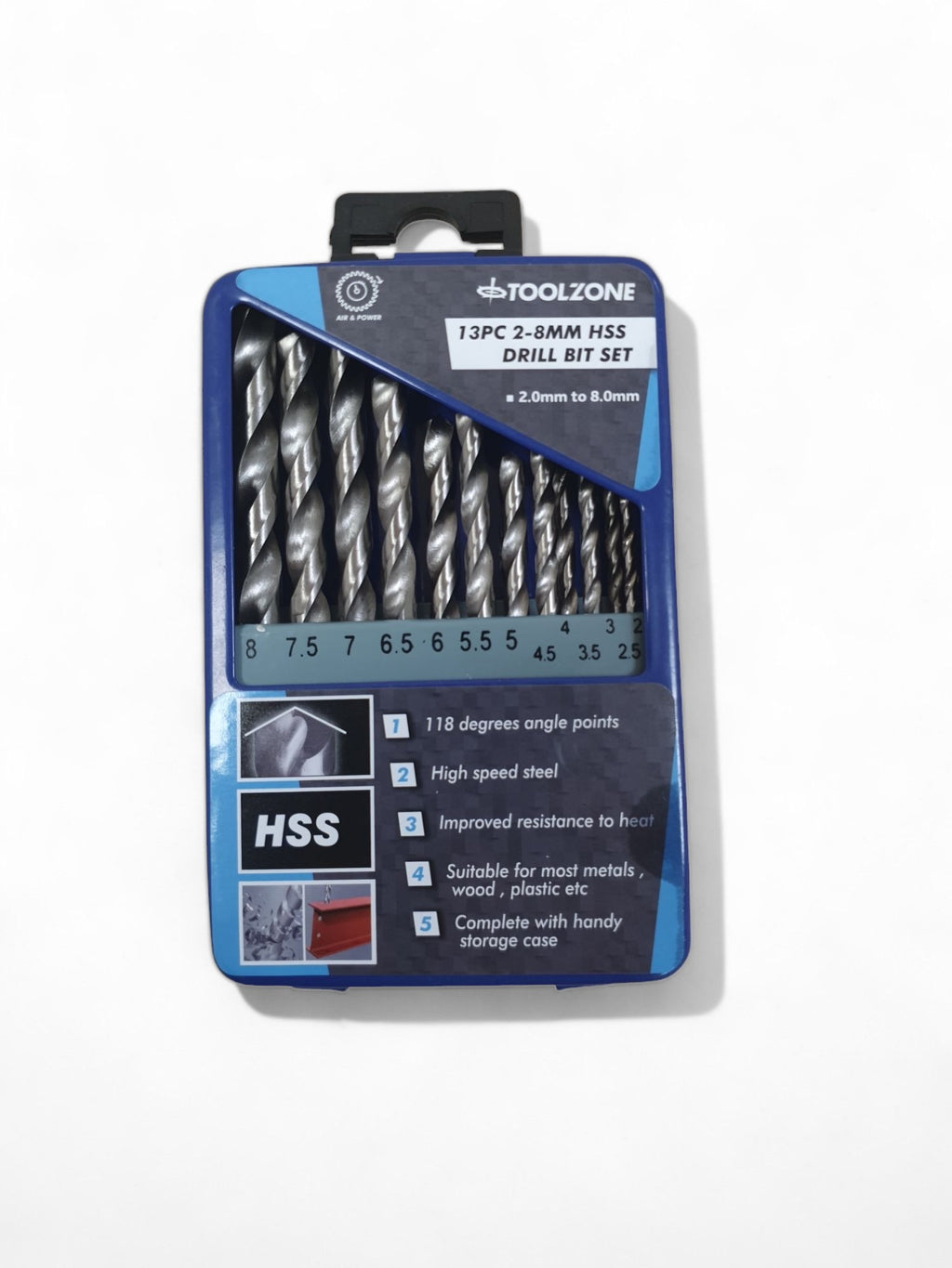 13PC 2-8 MM HSS DRILL BIT SET DR027