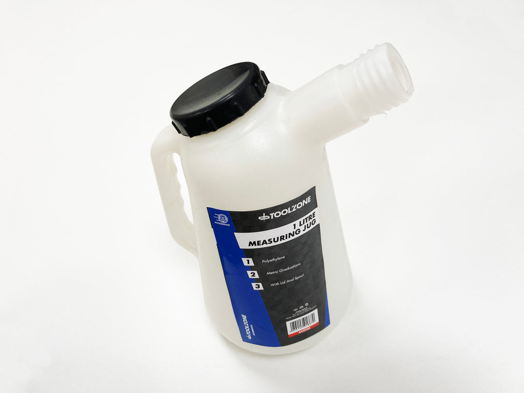 1 L MEASURING JUG WITH LID & SPOUT AU020 WORKSHOP SUPPLES FLUIDS OILS