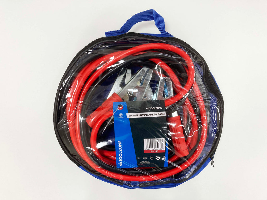 800AMP 6 METRE JUMP LEADS IN A ZIPPED CASE AU283 BOOSTER CABLES