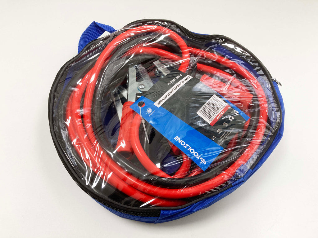 800AMP 6 METRE JUMP LEADS IN A ZIPPED CASE AU283 BOOSTER CABLES