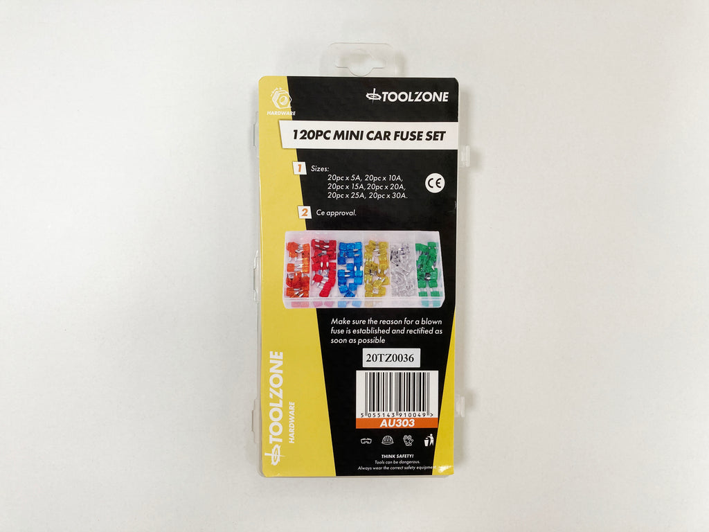 120PC MINI CAR FUSE ASSORTMENT BOX AU303