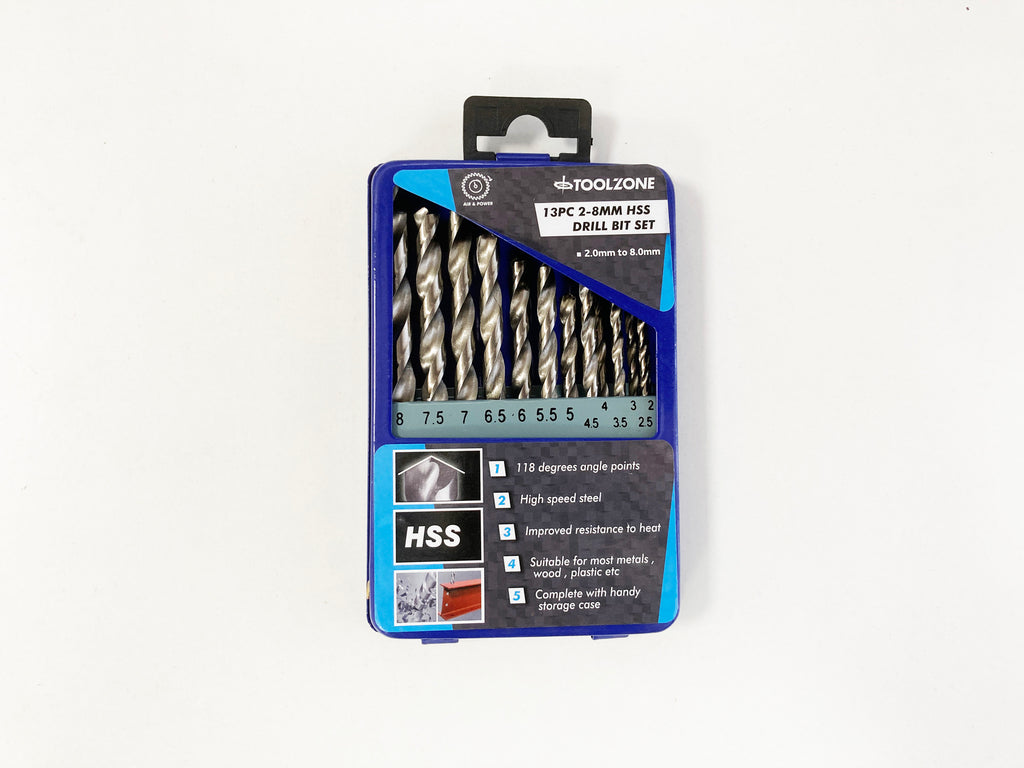 13PC 2-8 MM HSS DRILL BIT SET DR027