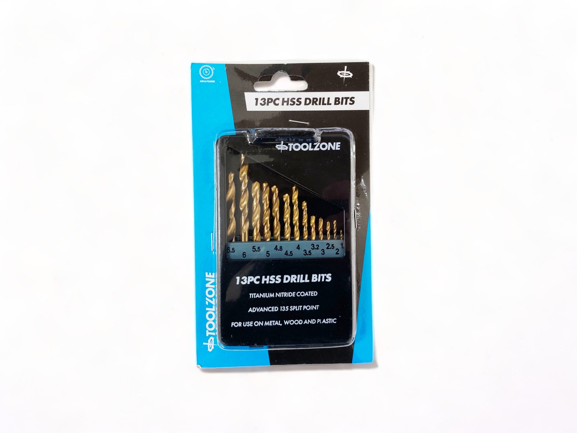 13PC HSS DRILL SET TITANIUM COATED 1.5mm TO 6mm DR101 IN METAL CASE
