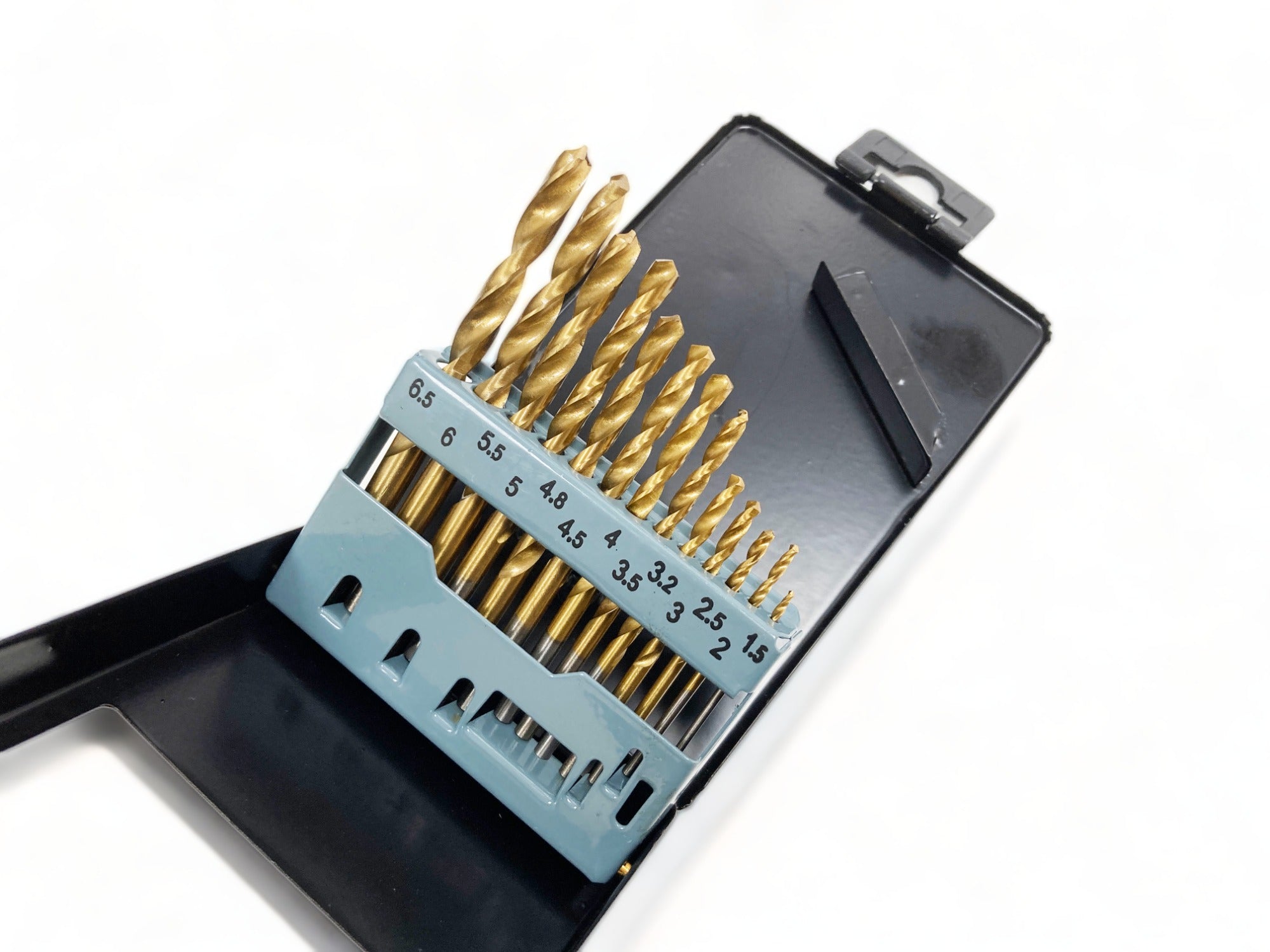 13PC HSS DRILL SET TITANIUM COATED 1.5mm TO 6mm DR101 IN METAL CASE