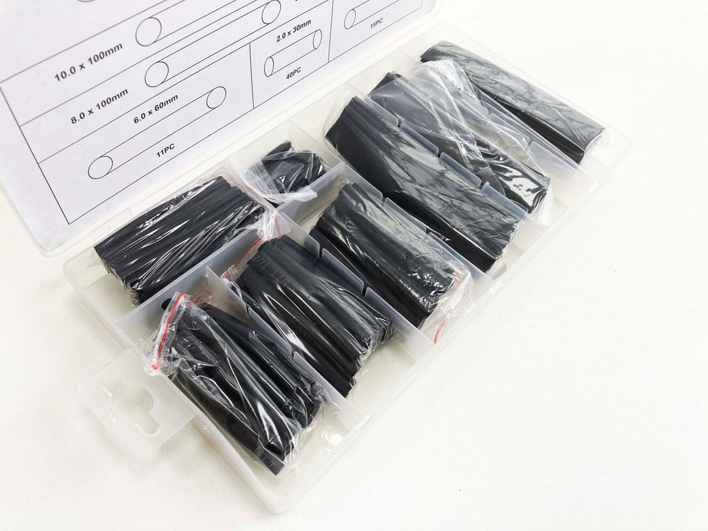 150PC BLACK HEAT SHRINK TUBING EL135
