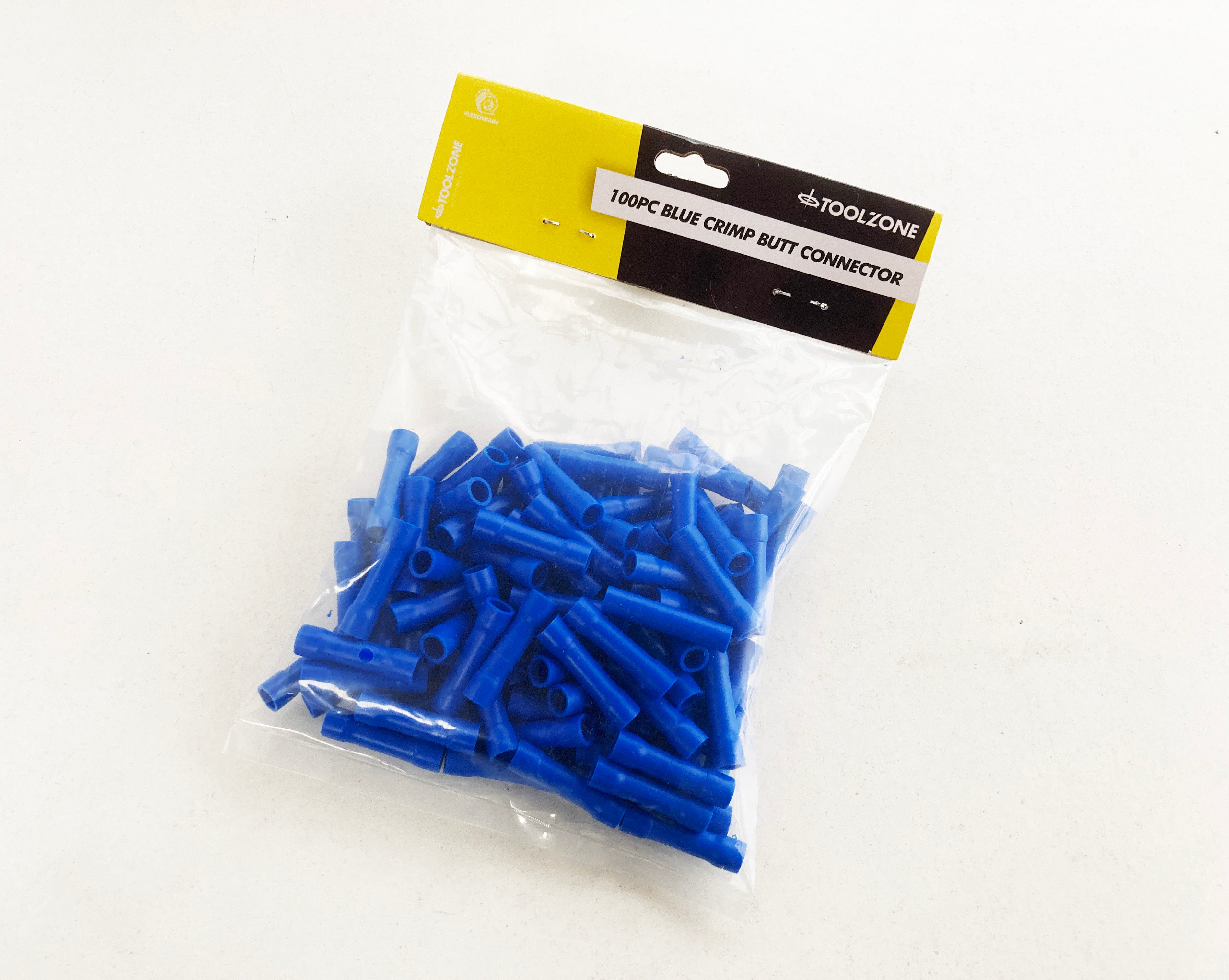 100PC INSULATED BLUE CRIMP BUTT CONNECTORS EL144