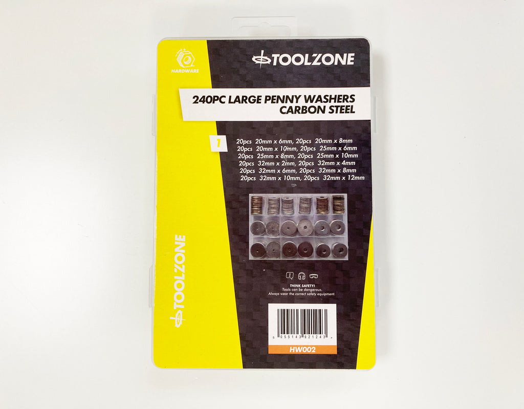 240PC LARGE PENNY WASHERS ASSORTMENT BOX HW002