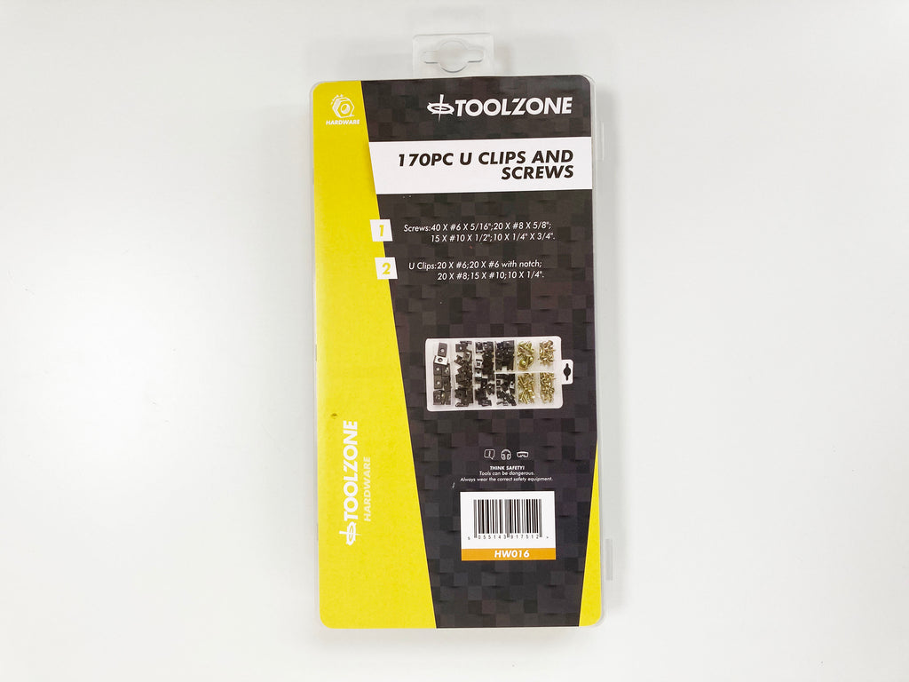 170PC U CLIPS AND SCREWS HW016