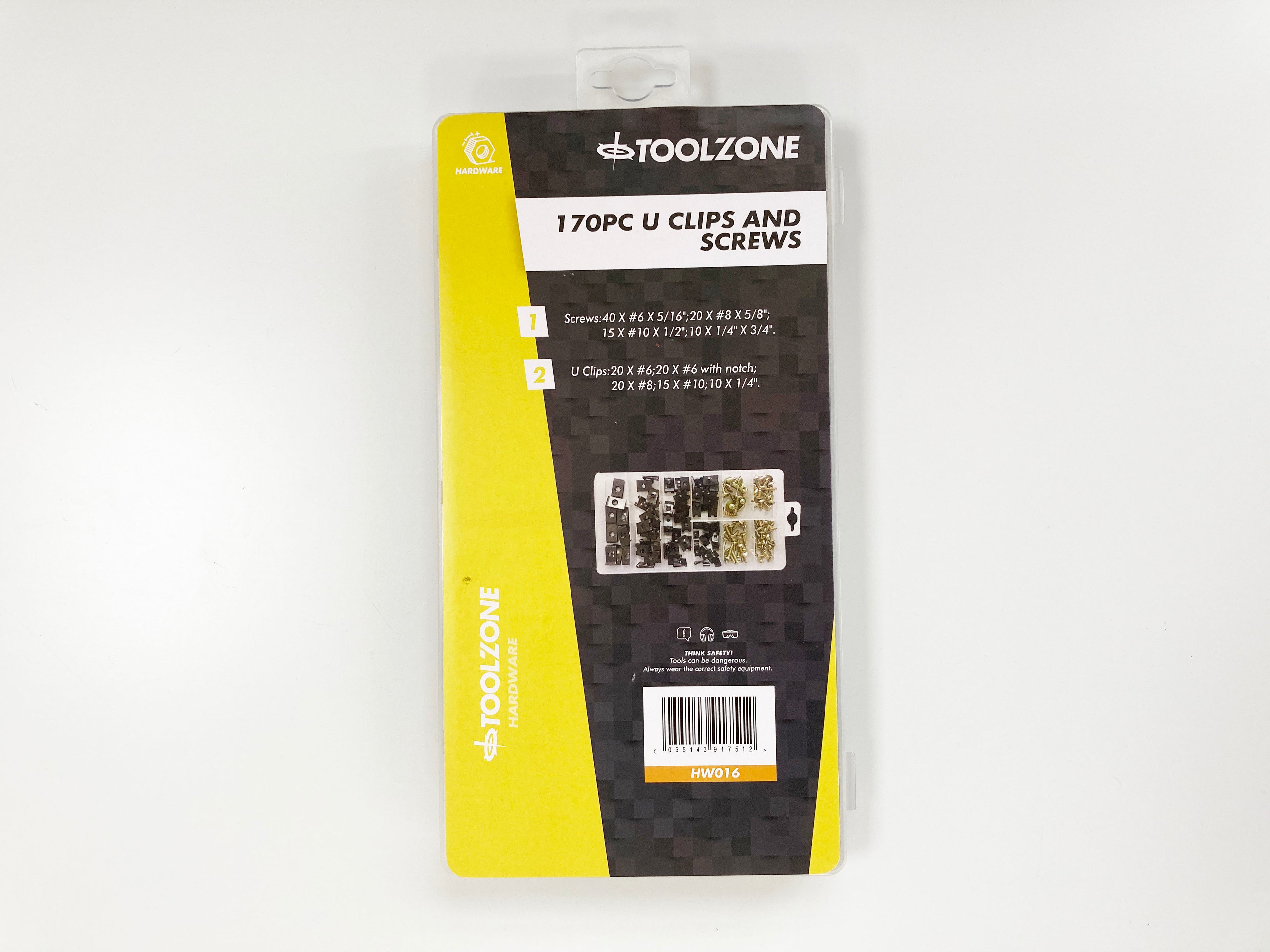 170PC U CLIPS AND SCREWS HW016