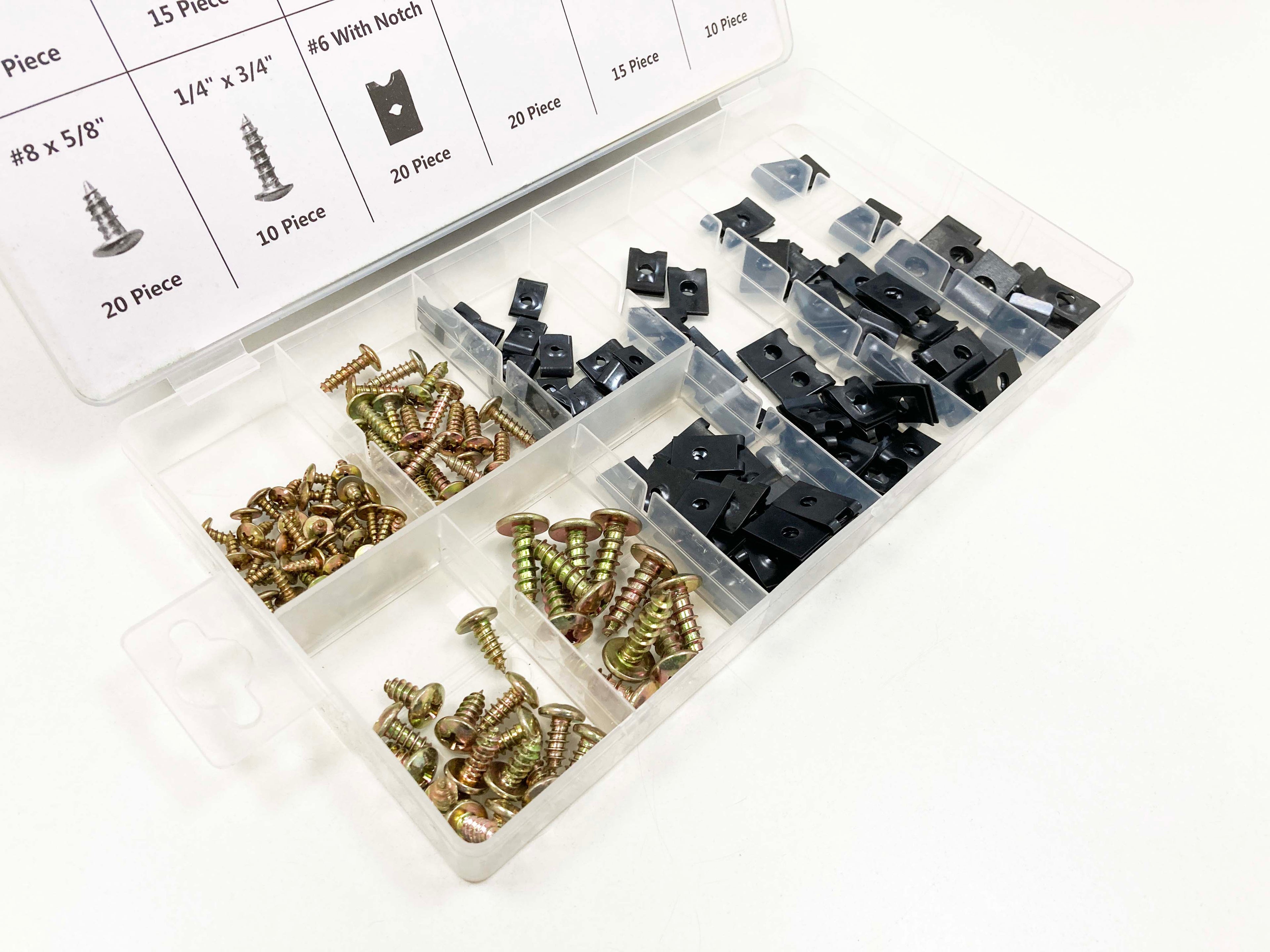 170PC U CLIPS AND SCREWS HW016