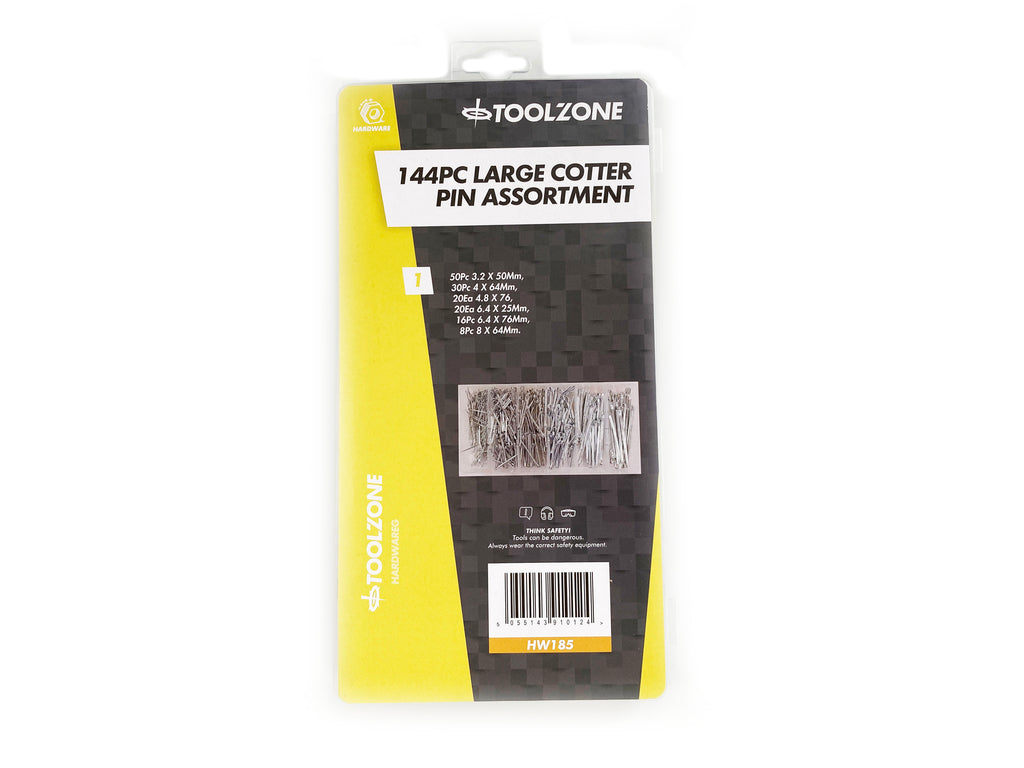 144PC LARGE COTTER PIN ASSORTMENT BOX HW185