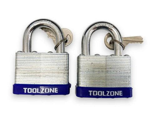 2PC 50MM LAMINATED PADLOCKS KEYED ALIKE