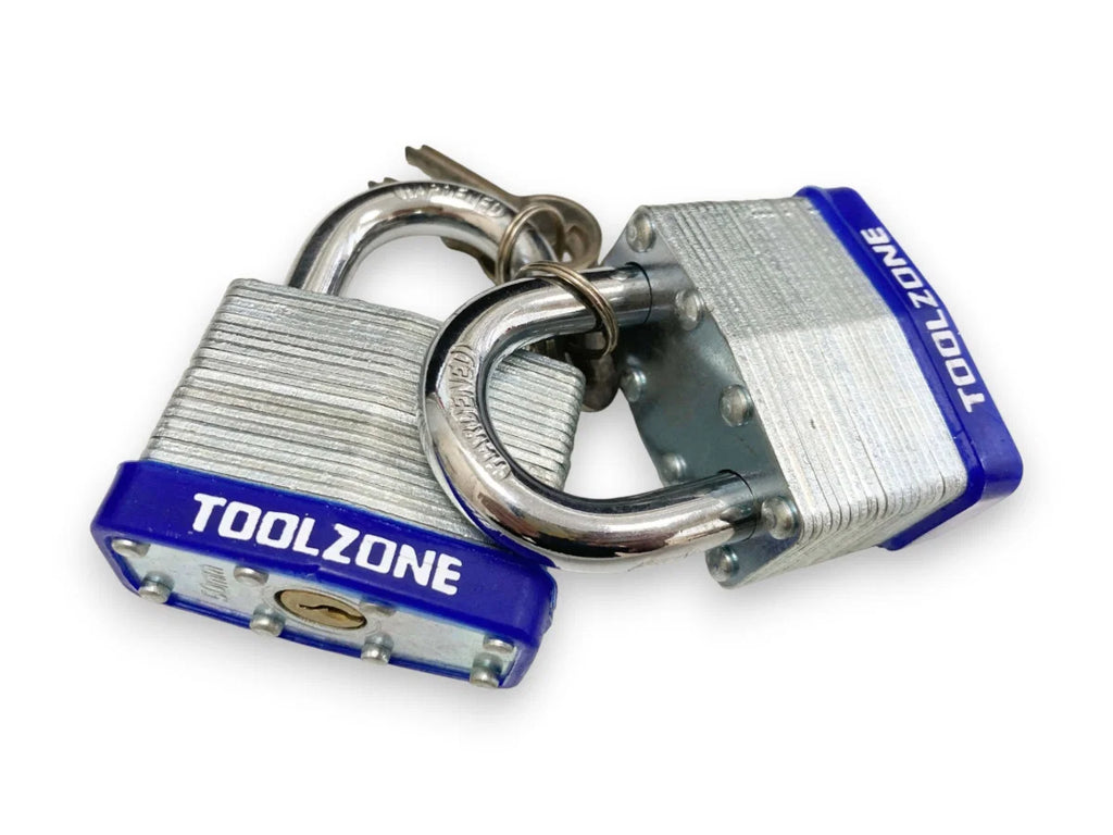 2PC 50MM LAMINATED PADLOCKS KEYED ALIKE