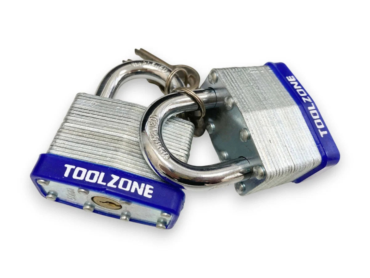 2PC 50MM LAMINATED PADLOCKS KEYED ALIKE