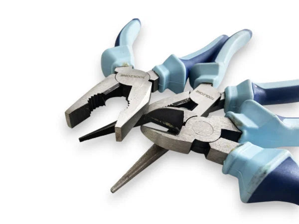 3PC 8" HEAVY DUTY PLIER SET PL140 SIDE CUTTERS LONG NOSE COMBINATION PLIERS
