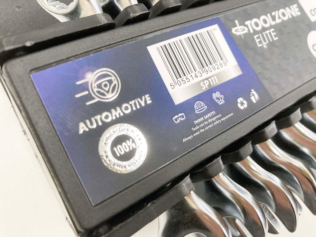 10PC MM STUBBY SPANNERS POLISHED IN RACK 10-19mm SP111