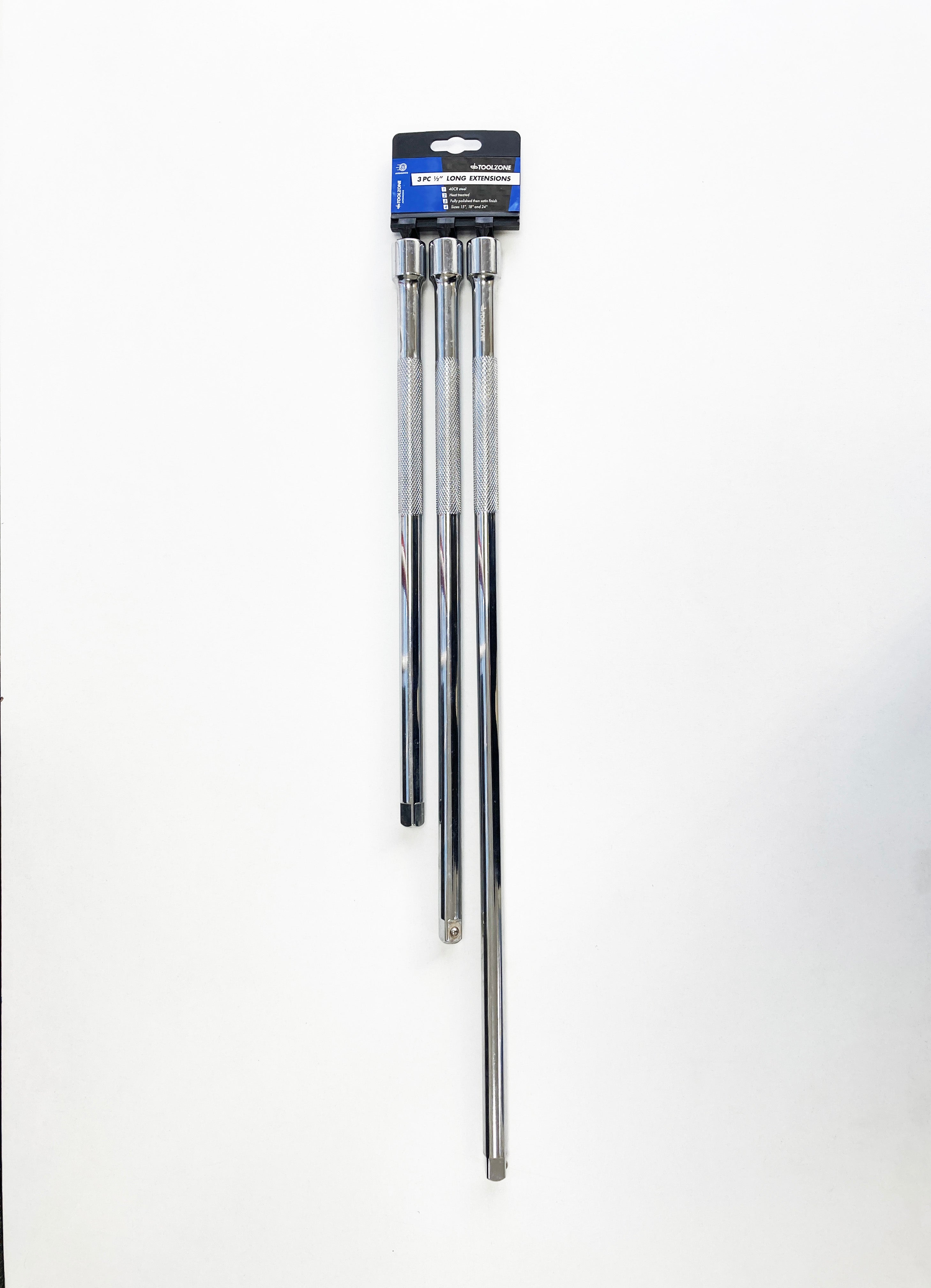 3PC 1/2" LONG EXTENSION BARS 15/18/24" SS023