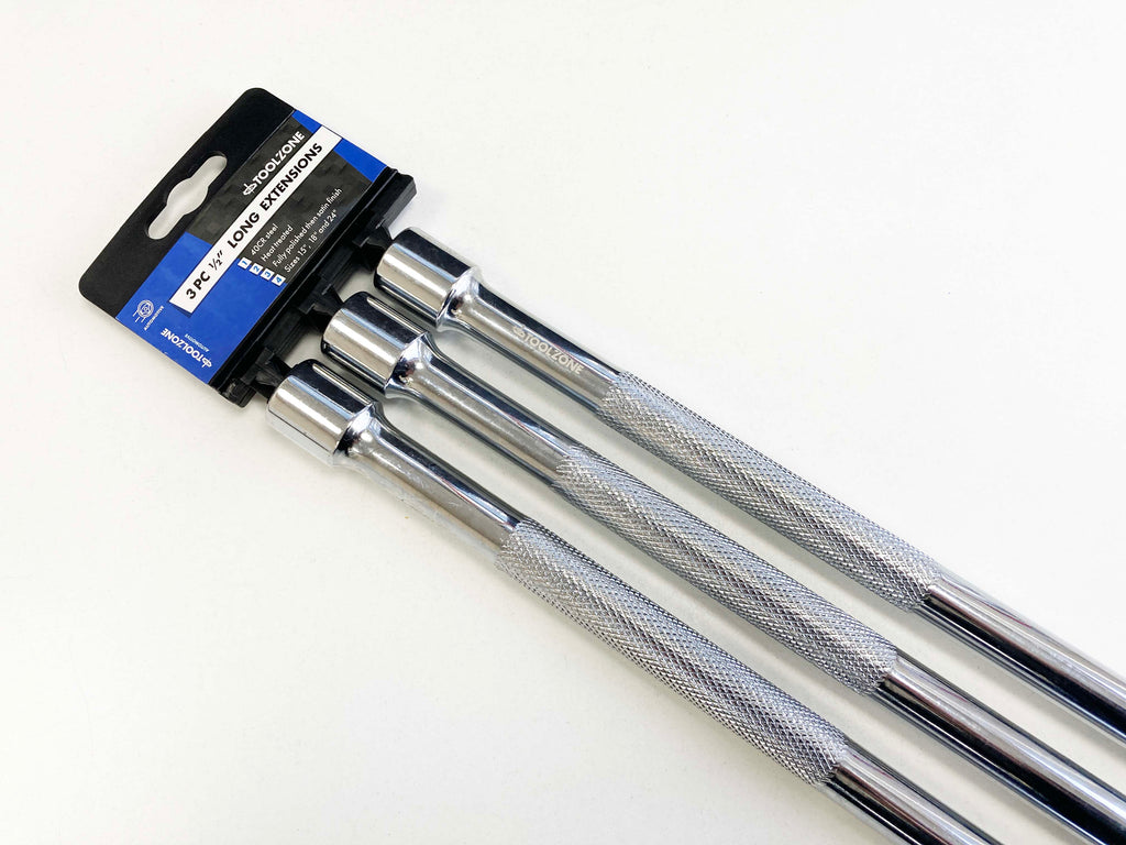 3PC 1/2" LONG EXTENSION BARS 15/18/24" SS023